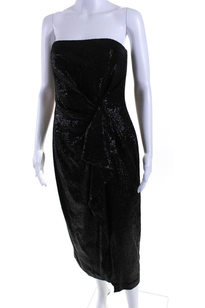 Rachel Zoe Womens Sequin Embellished Split Hem Sleeveless Dress Black Size 8