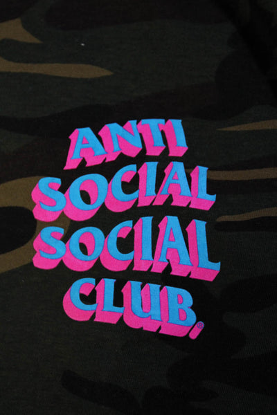 Anti Social Social Club Womens Cotton Camouflage Print T-Shirt Multicolor Size L