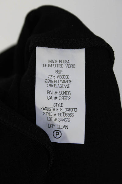 Theory Womens Long Sleeve V Neck Ruched Knit Top Shirt Black Size Medium