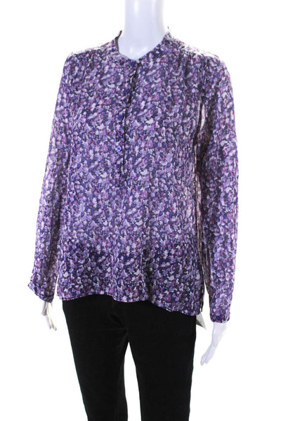 Etoile Isabel Marant Womens Long Sleeve FLoral Maria Top Purple Size FR 38