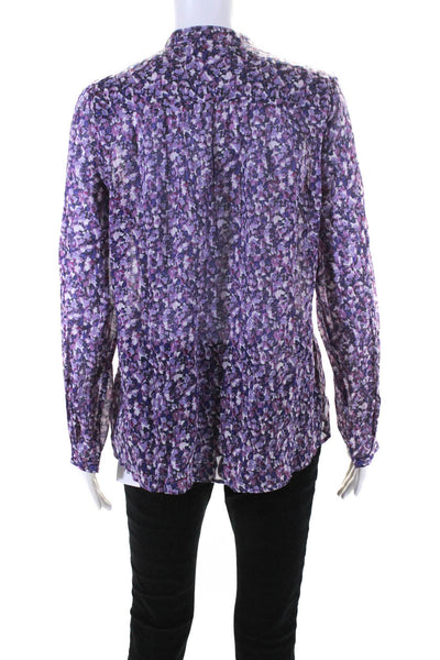 Etoile Isabel Marant Womens Long Sleeve FLoral Maria Top Purple Size FR 38