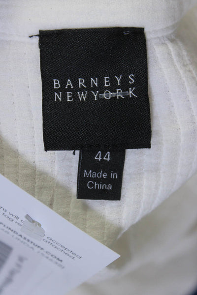 Barneys New York Womens Long Sleeve Y Neck Gauze Top Blouse White Size IT 44