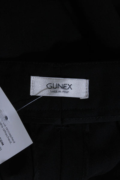 Gunex Womens High Waist Straight Leg Pleated Dress Pants Black Wool Size 8