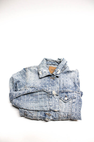 Blank NYC Zara Womens Blue Medium Wash Distress Denim Jacket Size XS lot 2