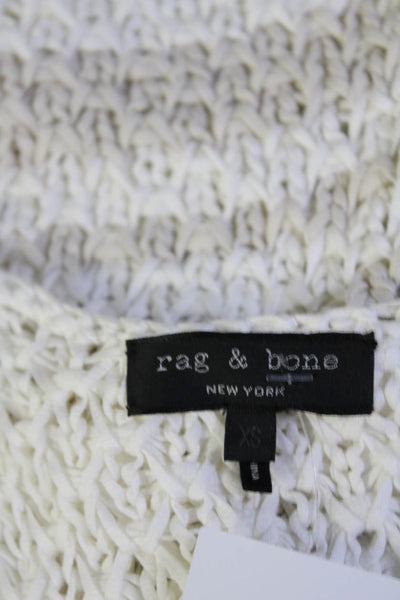 Rag & Bone Women's Scoop Neck Sleeveless Crochet Tank Top Cream Size XS
