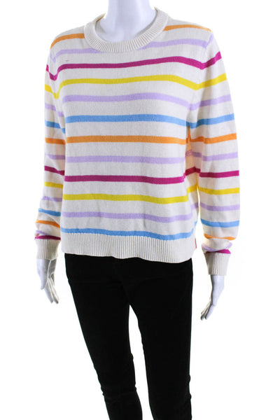 Kule Women's Round Neck Long Sleeves Pullover Multicolor Stripe Sweater Size XS