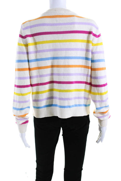 Kule Women's Round Neck Long Sleeves Pullover Multicolor Stripe Sweater Size XS