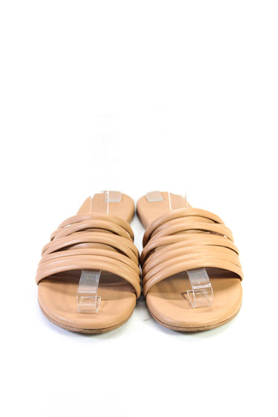 TKEES Women's Open Toe Strappy Flat Casual Sandals Tan Size 6.5