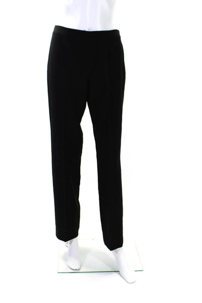 Emporio Armani Womens Wool Darted Zip Slim Straight Dress Pants Black Size EUR40