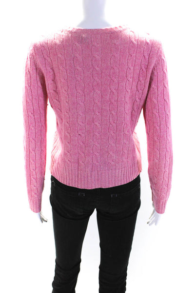 Calypso Christiane Celle Womens Cashmere Knitted Long Sleeve Sweater Pink Size S