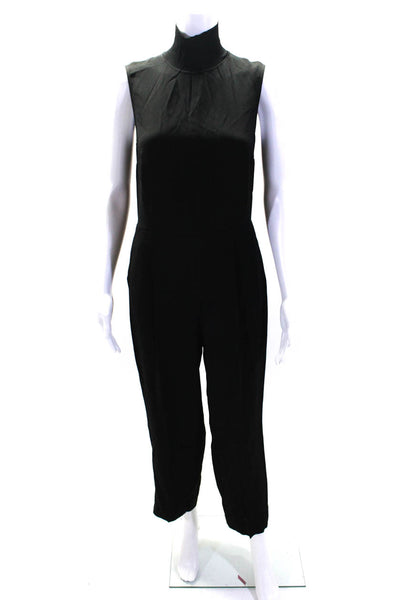 Club Monaco Womens Turtleneck Sleeveless Cropped Jumpsuit Black Size 00