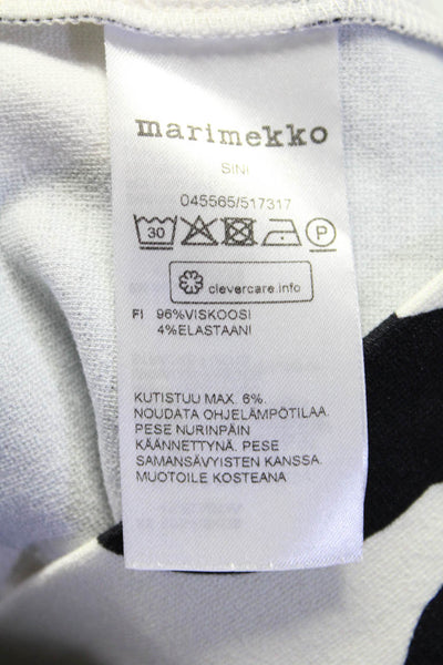Marimekko Womens 3/4 Sleeve Spotted Ponte Mini Shift Dress White Black Size XS