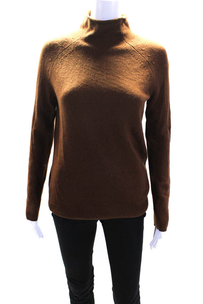 Theory Womens Turtleneck Pullover Sweater Brown Cashmere Size Petite
