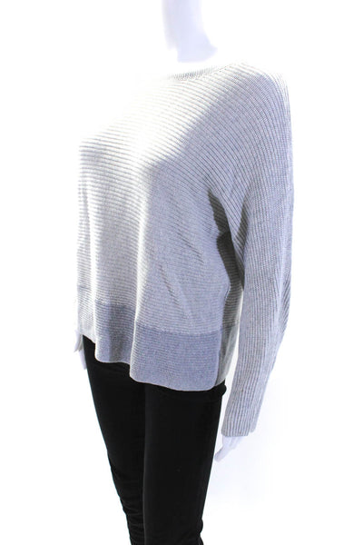 Eileen Fisher Womens Boat Neck Dolman Sleeve Sweater Gray Cotton Size XXS