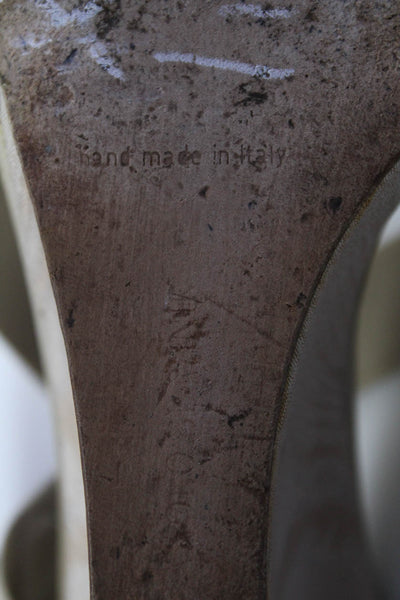 Manolo Blahnik Womens Strappy Elastic Cork Wedge Sandals Beige Size 41 11
