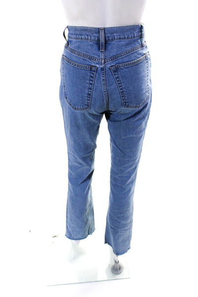 Helmut Lang Womens Light Wash High Rise Raw Hem Flare Jeans Blue Size 25