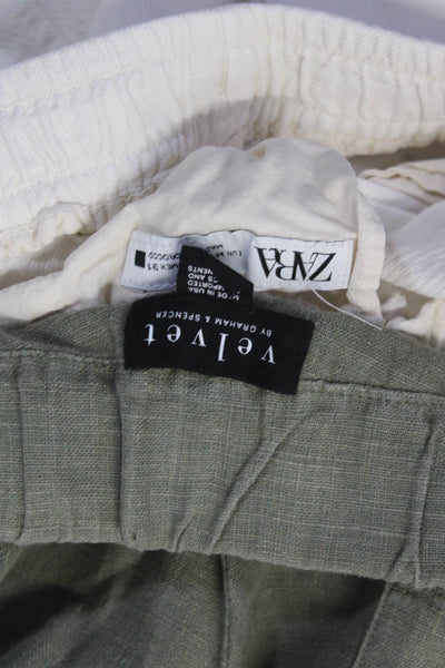 Velvet by Graham & Spencer Zara Mens Linen Drawstring Shorts Green Size M Lot 2