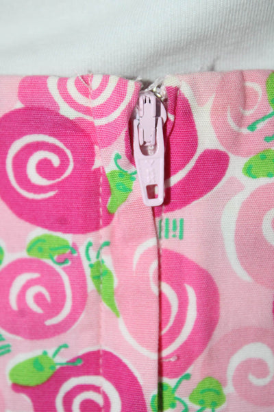 Lilly Pulitzer Womens Snail Cockatoo Printed Skirts Pink Green White 10 12 Lot 2