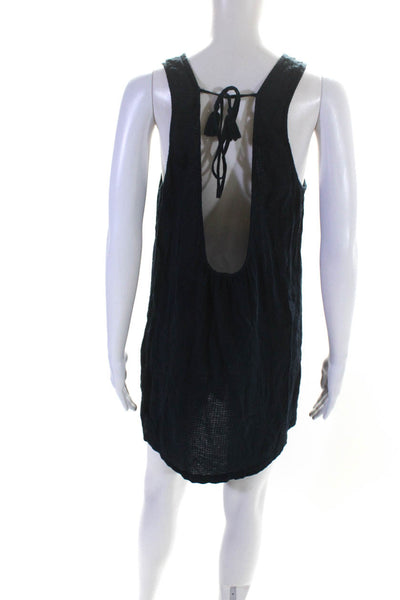 J Crew Womens Sleeveless Scoop Neck Dresses Navy Black Cotton Size Large Lot 2