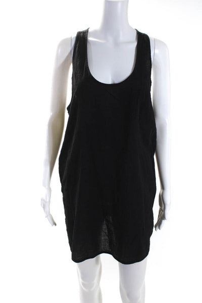 J Crew Womens Sleeveless Scoop Neck Dresses Navy Black Cotton Size Large Lot 2