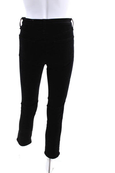 Rag & Bone Jean Womens Black Cotton Velour Mid-Rise Skinny Leg Pants Size 25