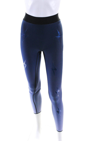Ultracor Womens Blue Ombre Lightning Print Pull On Pants Leggings Size S