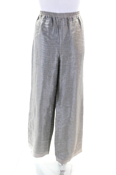 Eskandar X Neiman Marcus Womens Beige Textured High Rise Wide Leg Pants Size 2