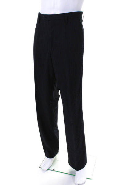 Dolce & Gabbana Mens Navy Wool Striped Two Button Blazer Pants Suit Set Size 52