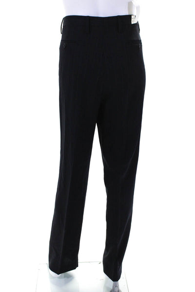 Dolce & Gabbana Mens Navy Wool Striped Two Button Blazer Pants Suit Set Size 52