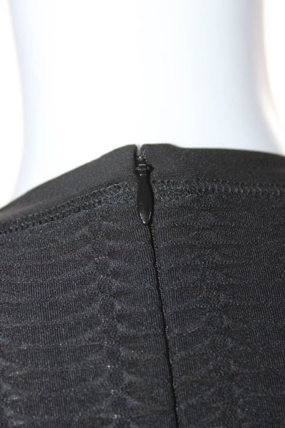 Rag & Bone Womens Textured Round Neck Long Sleeve Bodycon Dress Black Size S