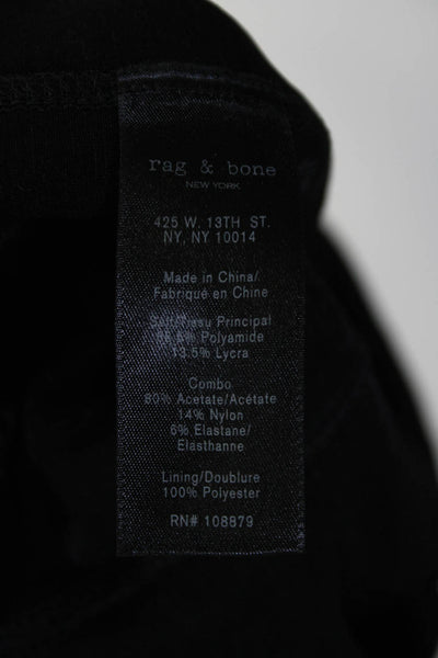 Rag & Bone Womens Textured Round Neck Long Sleeve Bodycon Dress Black Size S