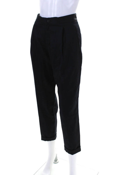 Rag & Bone Womens Zipper Fly High Rise Pleated Dress Pants Navy Blue Wool Size 6