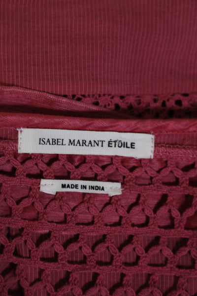 Etoile Isabel Marant Womens Ruffled Dress Pink Cotton Size EUR 42