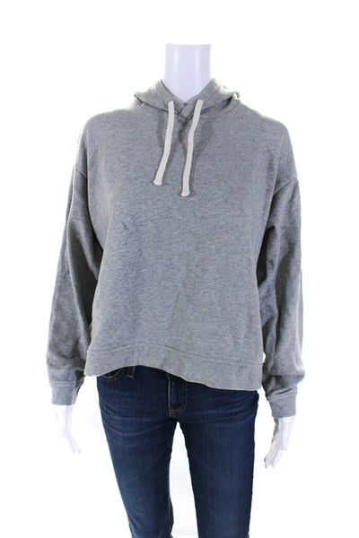 Everlane Womens Heather Gray Cotton Long Sleeve Pullover Hoodie Top Size M