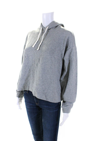 Everlane Womens Heather Gray Cotton Long Sleeve Pullover Hoodie Top Size M