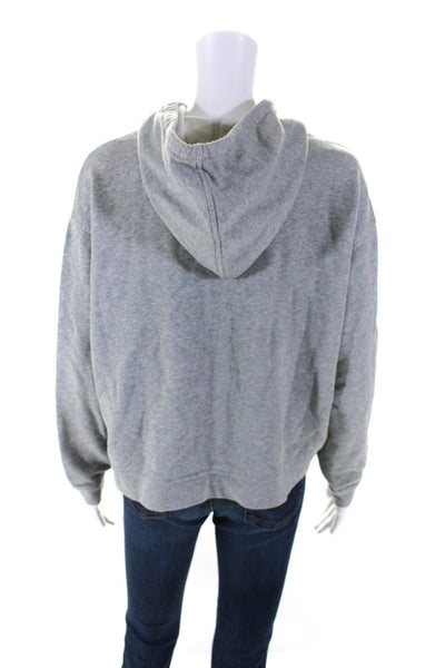 Everlane Womens Heather Gray Cotton Long Sleeve Pullover Hoodie Top Size M