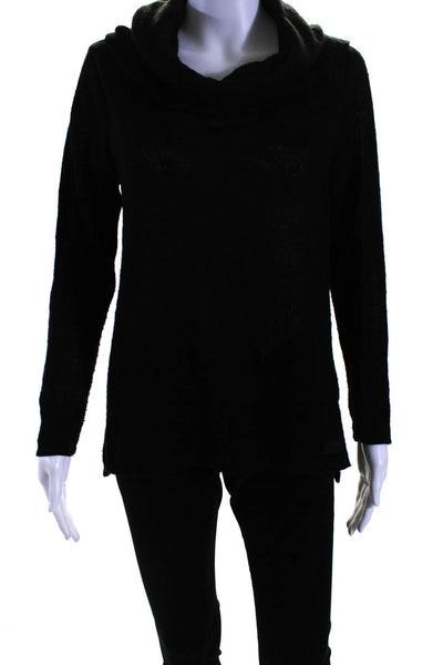 DKNY Womens Knitted Long Sleeve Cowl Neck Pullover Sweater Top Black Size S