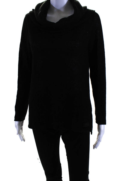 DKNY Womens Knitted Long Sleeve Cowl Neck Pullover Sweater Top Black Size S