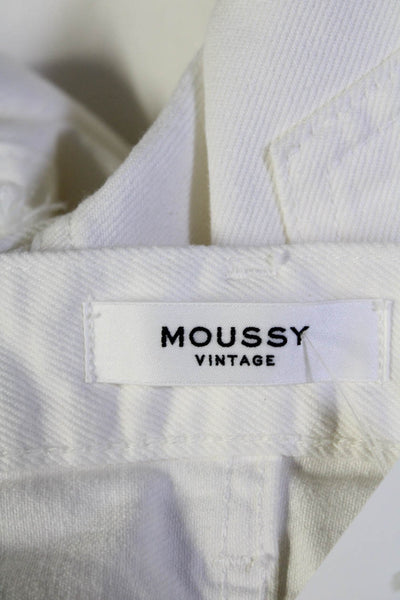 Moussy Women's High Waist Distress Five Pockets Skinny Denim Pant White Size 27