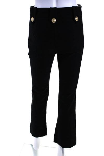 Derek Lam 10 Crosby Womens Hook Closure Flat Front Straight Leg Pant Black Size
