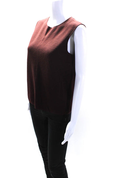 COS Womens Crew Neck Knit Shell Tank Top Blouse Burgundy Wool Size Small