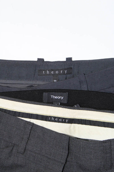 Theory Womens Ankle Leggings Pleated Dress Trousers Black Gray Size P 0 00 Lot 3