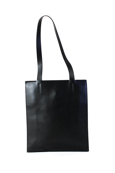 Everlane Faux Leather Flap Front Single Handle Satchel Shoulder Handbag Black