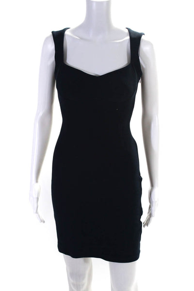 Opening Ceremony Womens Textured Knit Sweetheart Sheath Dress Navy Size M