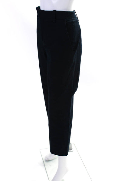 Vince Womens Cotton Flat Front Straight Leg Slacks Navy Size 10