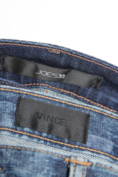 Vince Joes Womens Mid Rise Straight Leg Raw Hem Jeans Blue Size 31 25 Lot 2