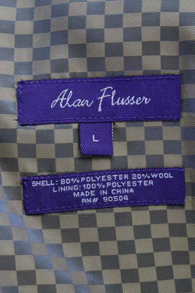 Alan Flusser Mens Paisley Print Corduroy Two Button Blazer Jacket Brown Large