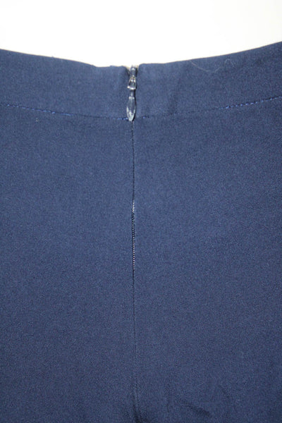 Michelle Mason Womens One Shoulder Cut Out Wide Leg Jumpsuit Navy Blue Size 0