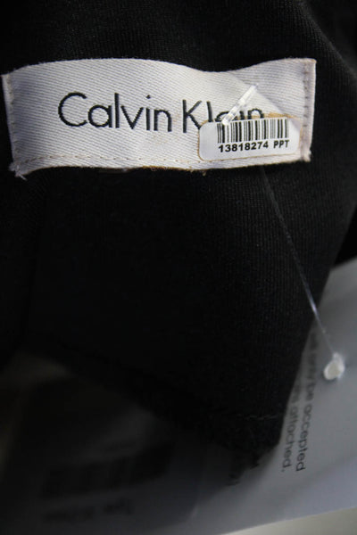Calvin Klein Womens Velvet Bodice Sleeveless Midi Sheath Dress Black Size 14