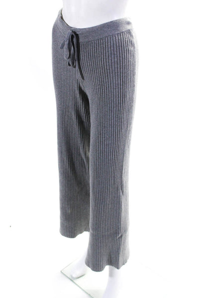 Lovers + Friends Womens Rib Knit Drawstring Waist Sweatpants Pants Gray Size M